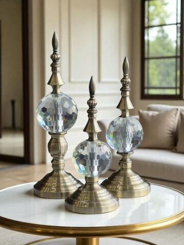 3 Lü Dev Dekor Alem Sade - Renk Seçenekli