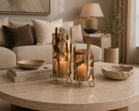 Dekoratif Mumluk 2’li Takım – Gold